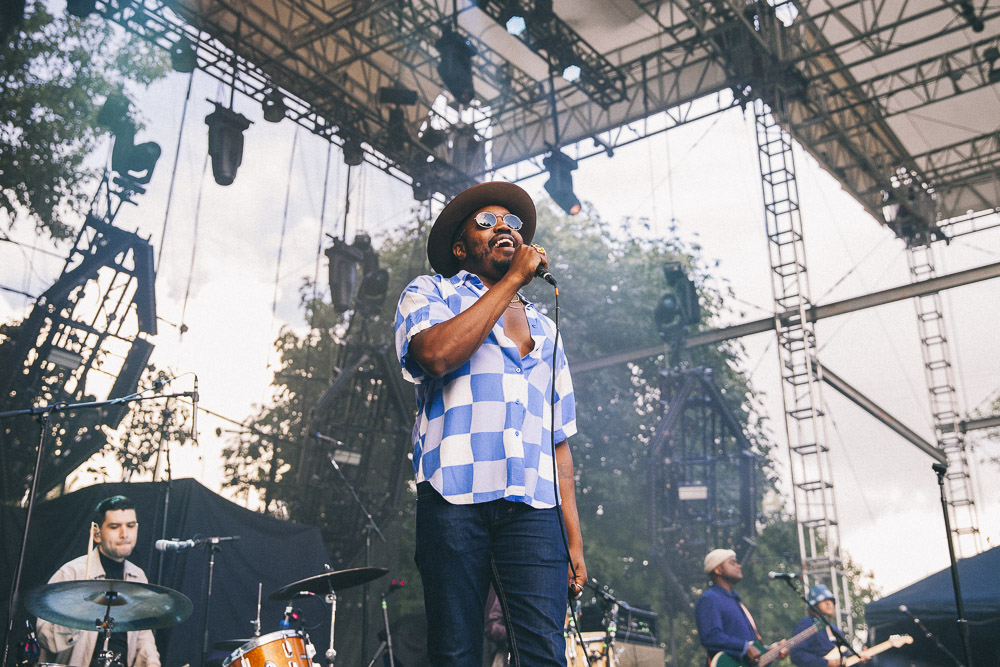 Durand Jones & The Indications, Edgefield Amphitheater, photo by Blake Sourisseau