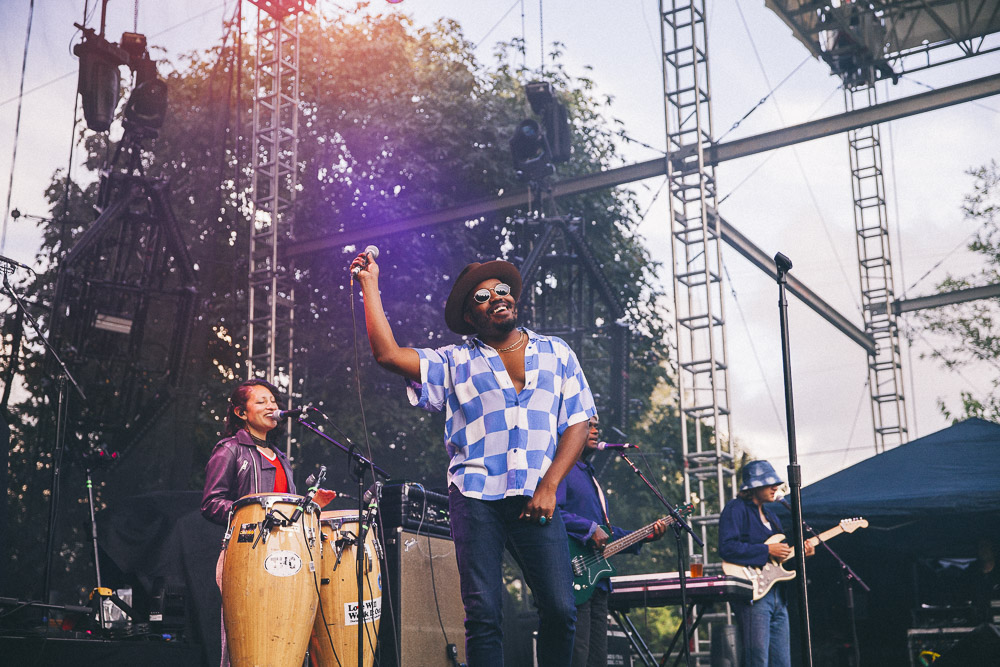 Durand Jones & The Indications, Edgefield Amphitheater, photo by Blake Sourisseau