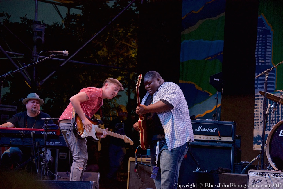 Buddy Guy, Christone "Kingfish" Ingram, Waterfront Blues Festival, Tom McCall Waterfront Park, photo by John Alcala
