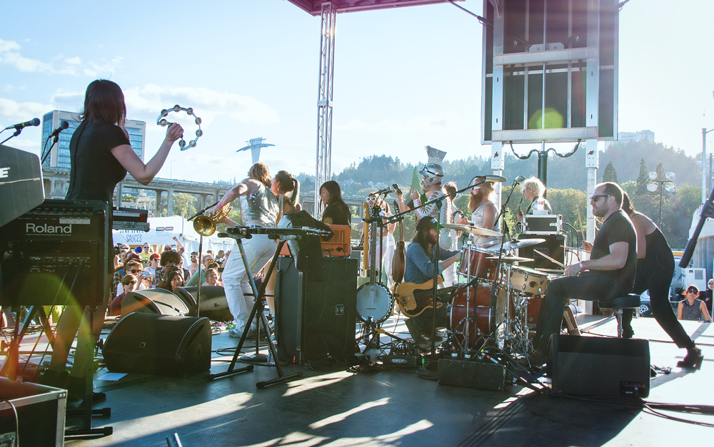 Thao & The Get Down Stay Down, LoveBomb Go-Go, Vegan Beer & Food Festival, Zidell Yards, photo by Autumn Andel