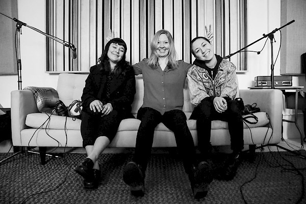 Recording The Future of What at Beta Petrol: Claire Gunville, Portia Sabin and Maya Stoner: Photo by Will Watts
