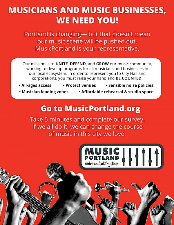 CLICK HERE to raise your hand and be counted as a member of MusicPortland!