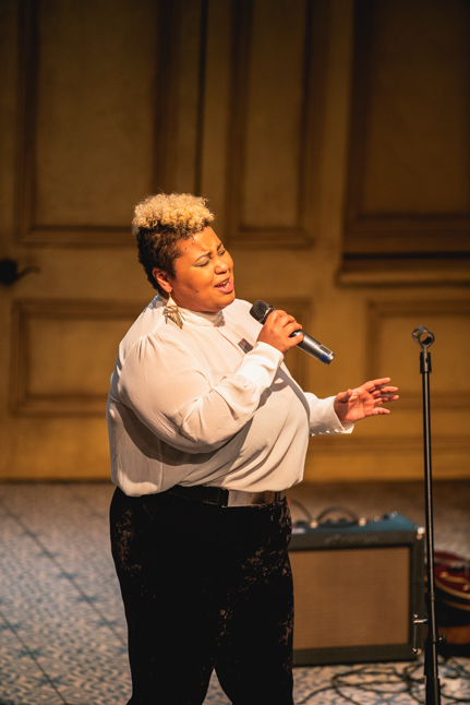 Sarah Clarke, Dirty Revival, Artists Repertory Theatre, Vortex Music Magazine, photo by Matthew Leonetti