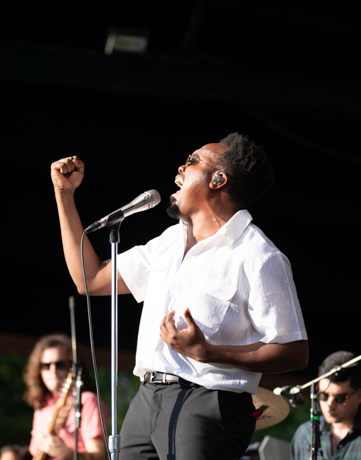 Durand Jones & The Indications, Cuthbert Amphitheater, photo by Sal Barragan