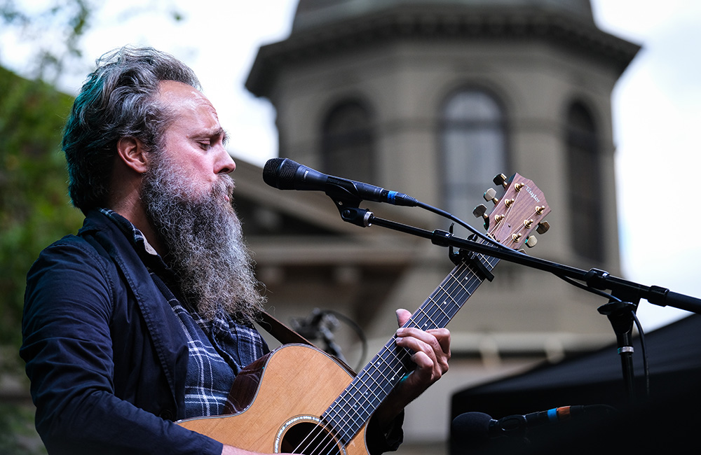Iron & Wine, Pioneer Courthouse Square, photo by Joe Duquette