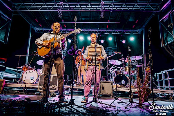 Founding members Lech Wierzynski and Benjamin Malament simplify the set at Sawtooth Valley Gathering in 2024: Photo by Ryan West