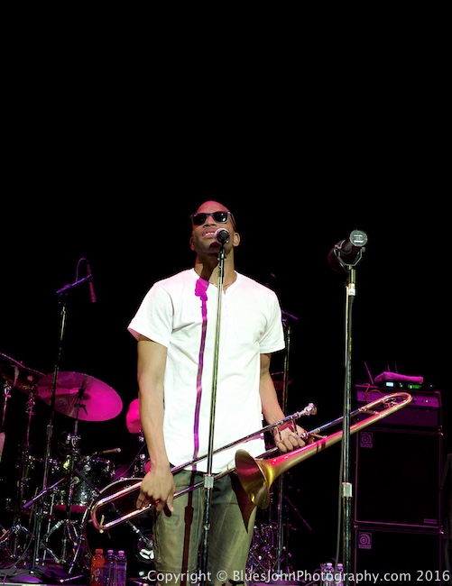 Trombone Shorty & Orleans Avenue, Keller Auditorium, Soul'd Out Music Festival, photo by John Alcala