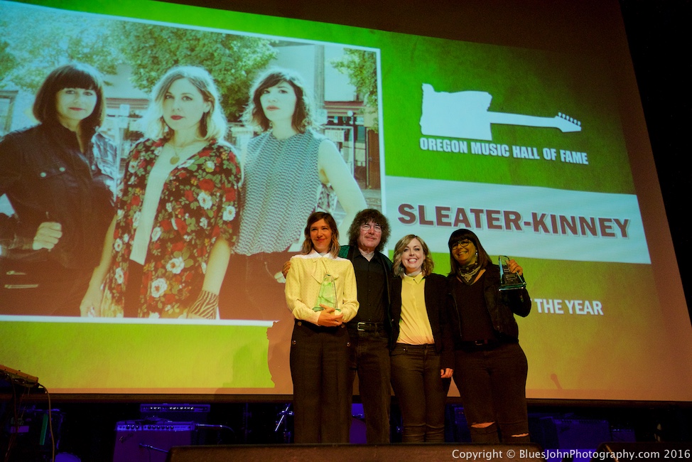 Sleater-Kinney, Oregon Music Hall of Fame, Aladdin Theater, photo by John Alcala