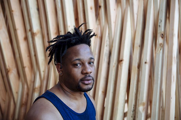 Open Mike Eagle by the Treeline Stage: Photo by Liz Devine