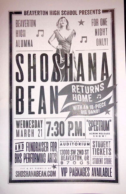 Shoshana Bean, Beaverton High School, photo by John Alcala