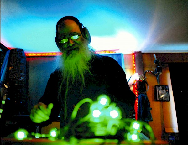 Mike Lastra recording a theremin track at Smegma Studios for Boo Frog in 2011