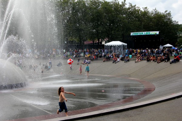 The sounds of Red Fang echoed across the Seattle Center plaza as kids played in the fountain on day two of Bumbershoot